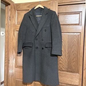 Grey men’s wool dress coat men small